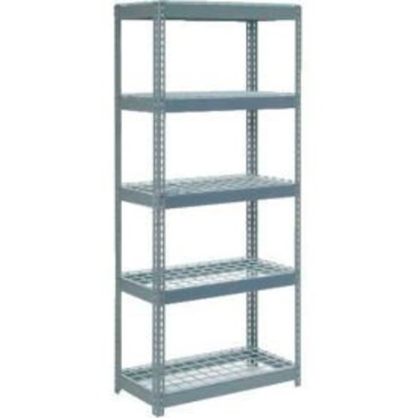 Global Equipment Extra Heavy Duty Shelving 36"W x 18"D x 72"H With 5 Shelves, Wire Deck, Gry 717241